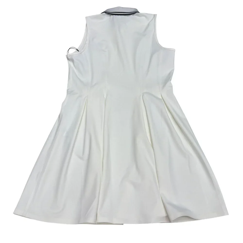 NWT Tilley Sleeveless Polo Dress Golf/Tennis Womens Large White Small Snag/Stain - Picture 2 of 13